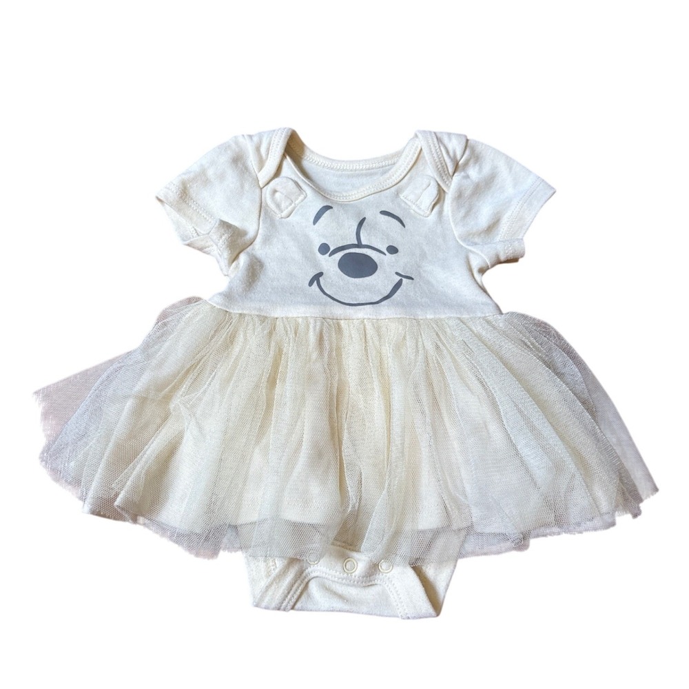 Disney Winnie the Pooh Tutu Bodysuit Dress Kids Cream Graphic‎ SIZE Newborn